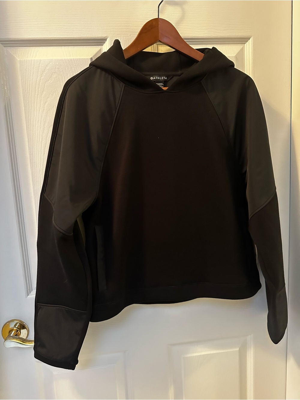 Athleta Get Set Sweatshirt Hoodie Black M Medium Soft Breathable - NWT